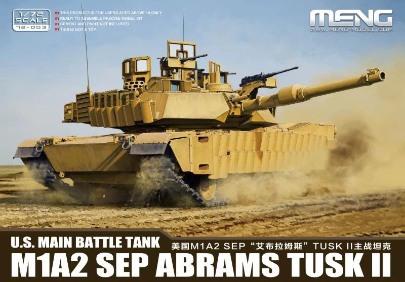 1/72 Meng U.S. Main Battle Tank M1A2 SEP ABRAMS TUSK II 72003 - Meng Models