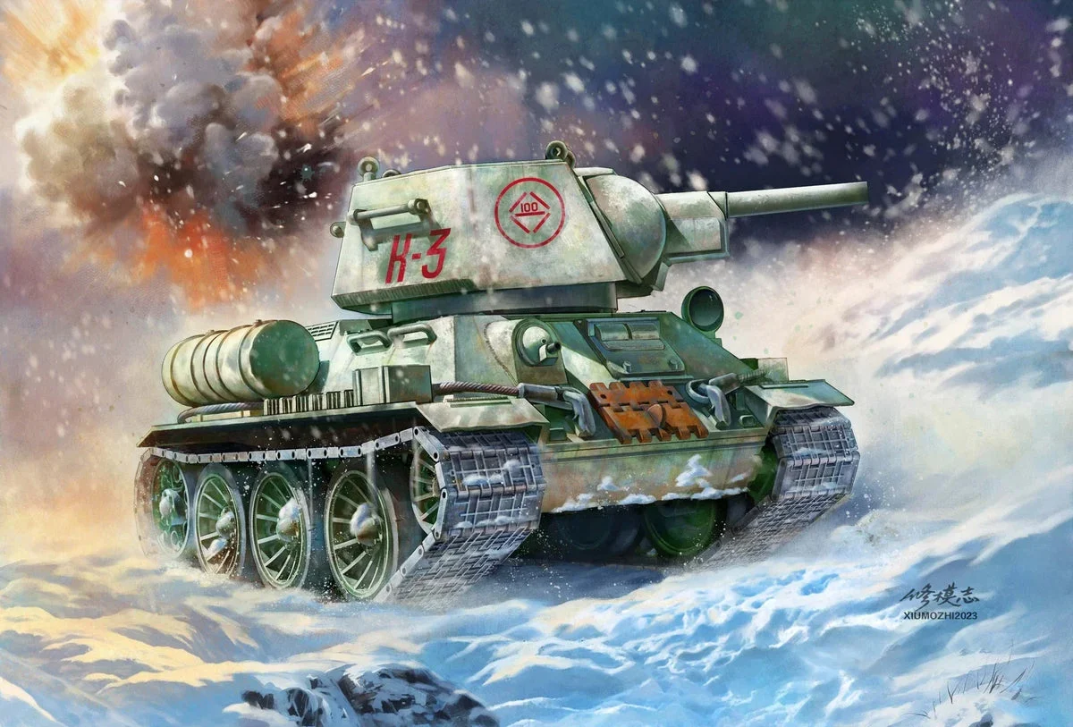 1:Egg Tiger Model Soviet Union WW2 T-34/76mm Medium Tank Cute Tank Kit Series / Q Version 504