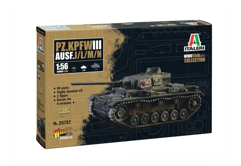 1/56 Italeri Pz. Kpfw. III Ausf. J/L/M/N 25757