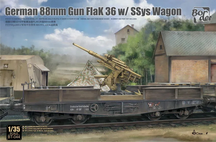 1/35 Border Model German 88mm Gun Flak 36w/SSys Wagon BT044