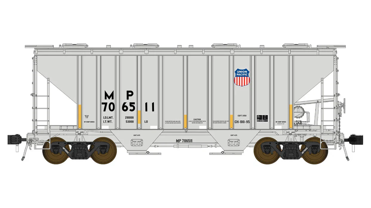 Class One Model Works HO Union Pacific PS3000CD Two-Bay Hopper Car MP #706511 - FC01016