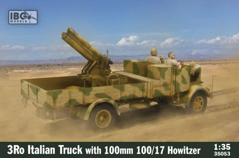 1/35 IBG Model 3Ro Italian Truck with 100mm 100/17 Howitzer 35053 - IBG Models
