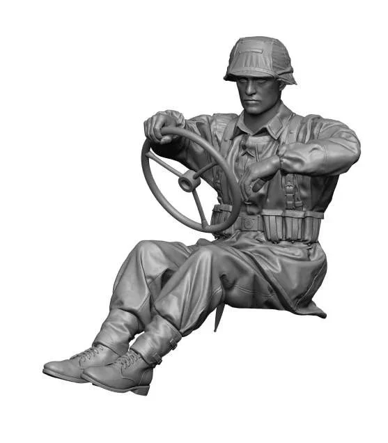 1/48 H3 Models WWII Waffen SS Kubelwagen Driver 3D Printed Figure 48120