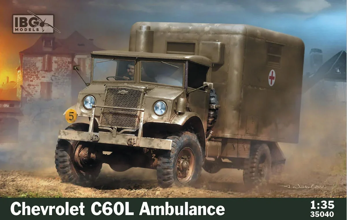 1/35 IBG Model Chevrolet C60L Ambulance Plastic Model Kit 35040 - IBG Models
