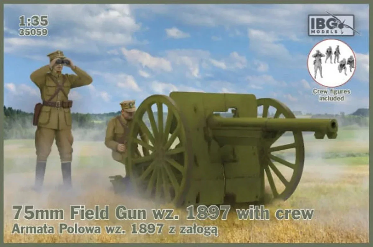 1/35 IBG Model 75mm Field Gun wz. 1897 with Polish Artillerymen Figures 35059 - IBG Models