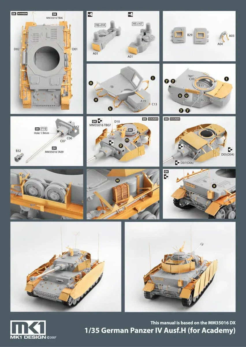 1/35 KA Models PANZER IV H Detail-Up Part Value Pack for Academy MM35017