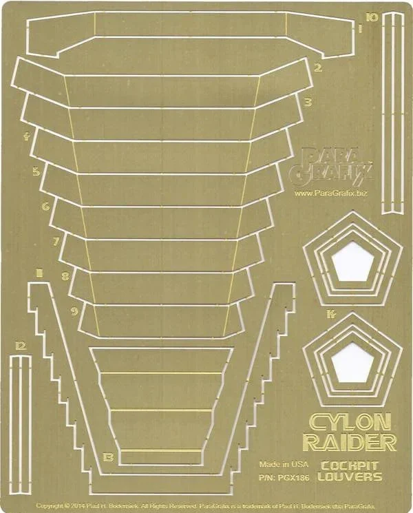 Paragrafix Original Battlestar Galactica Cylon Raider Cockpit Louvers 186