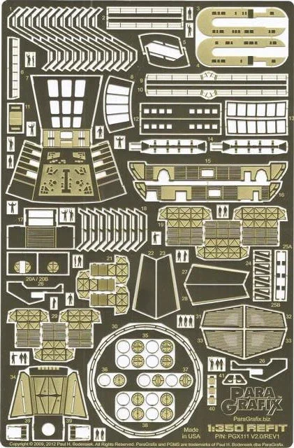 1/350 Paragrafix USS Enterprise Photo-Etch Refit Set for Polar Lights Kit 111