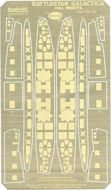 1/4105 Paragrafix Battlestar Galactica Hull Inserts Photo-Etch Set for MOE 138