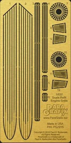 1/537 Paragrafix Enterprise Refit Engine Grills Photo-Etch Set for AMT 215