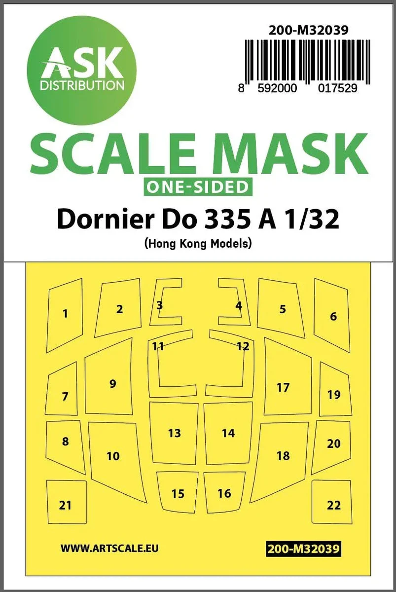 1/32 Art Scale Dornier Do 335A One-Sided Mask for HK Models 32039