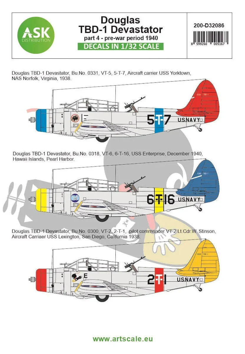 1/32 Art Scale Douglas TBD-1 Devastator Part 4 - Pre-War Period 1940 32086