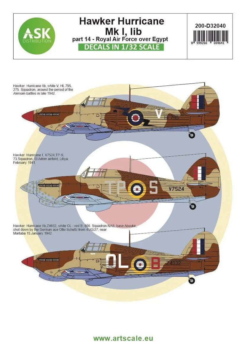 1/32 Art Scale Hawker Hurricane Mk.I, IIb part 14 - Royal Air Force Over Egypt 32040