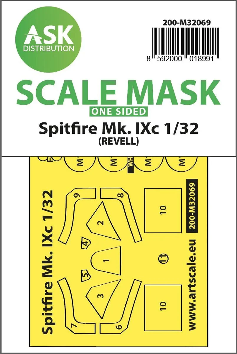 1/32 Art Scale Spitfire Mk.IXc One-Sided Fit Mask for Revell 32069