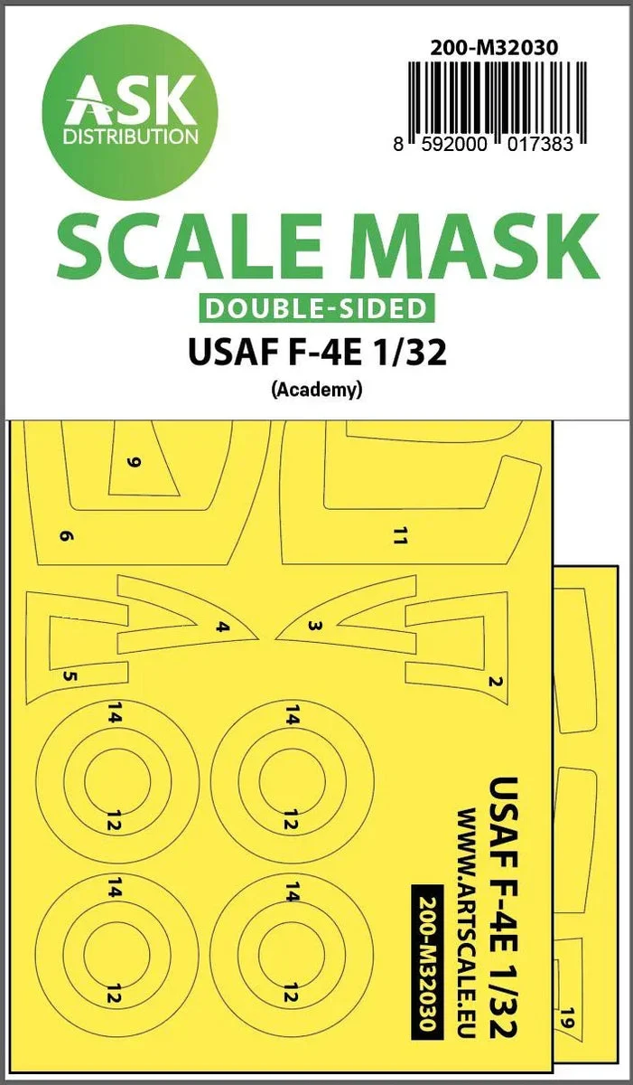 1/32 Art Scale USAF F-4E Phantom Viet-Nam War Double-Sided Mask for Academy 32030