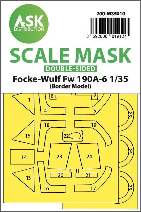 1/35 Art Scale Fw 190A-6 Double-Sided Painting Mask for Border Model 35010