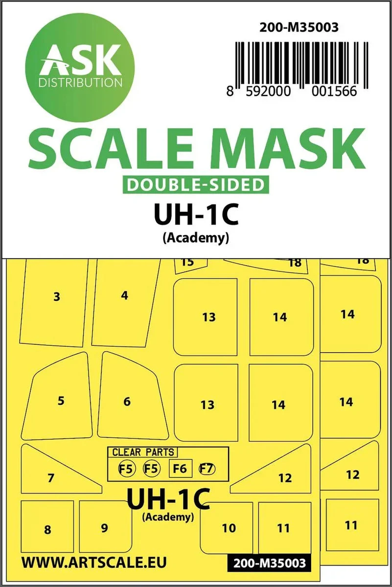 1/35 Art Scale UH-1C Double-Sided Painting Mask for Academy 35003
