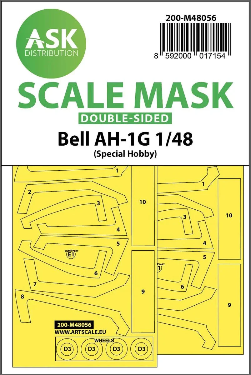 1/48 Art Scale Bell AH-1G Double-Sided Express Mask for Special Hobby 48056