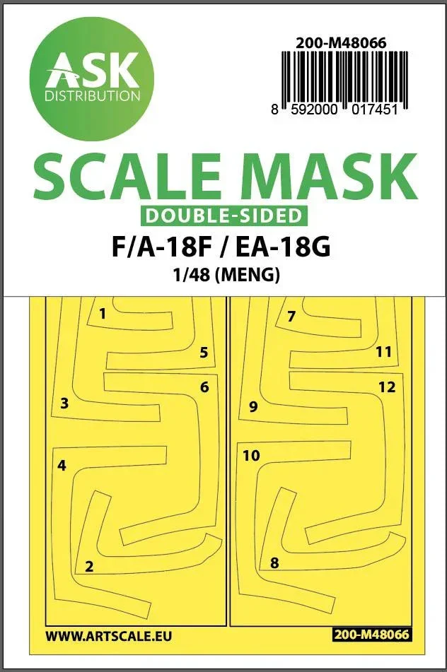 1/48 Art Scale F/A-18F Super Hornet / EA-18G Growler Double-Sided Express Mask for Meng 48066