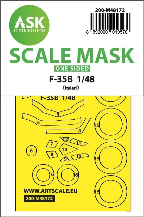 1/48 Art Scale F-35B One-Sided Express Fit Mask for Italeri 48172