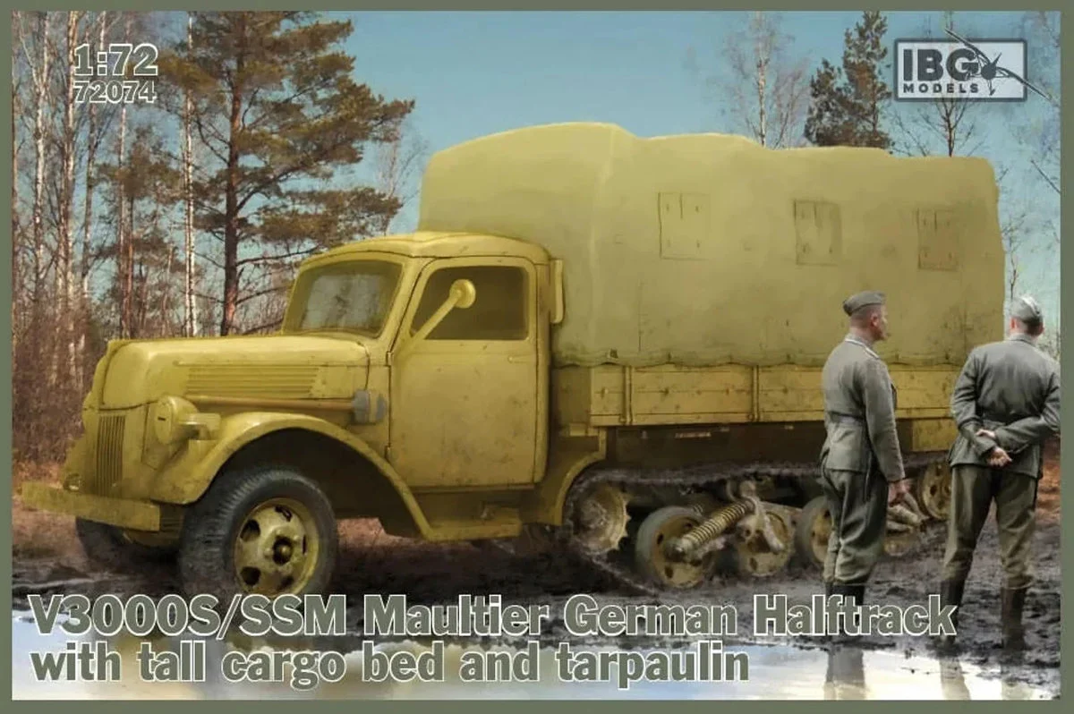 1/72 IBG Model V3000S/SSM Maultier German Halftrack with Tall Cargo Bed and Tarpaulin 72074 - IBG Models