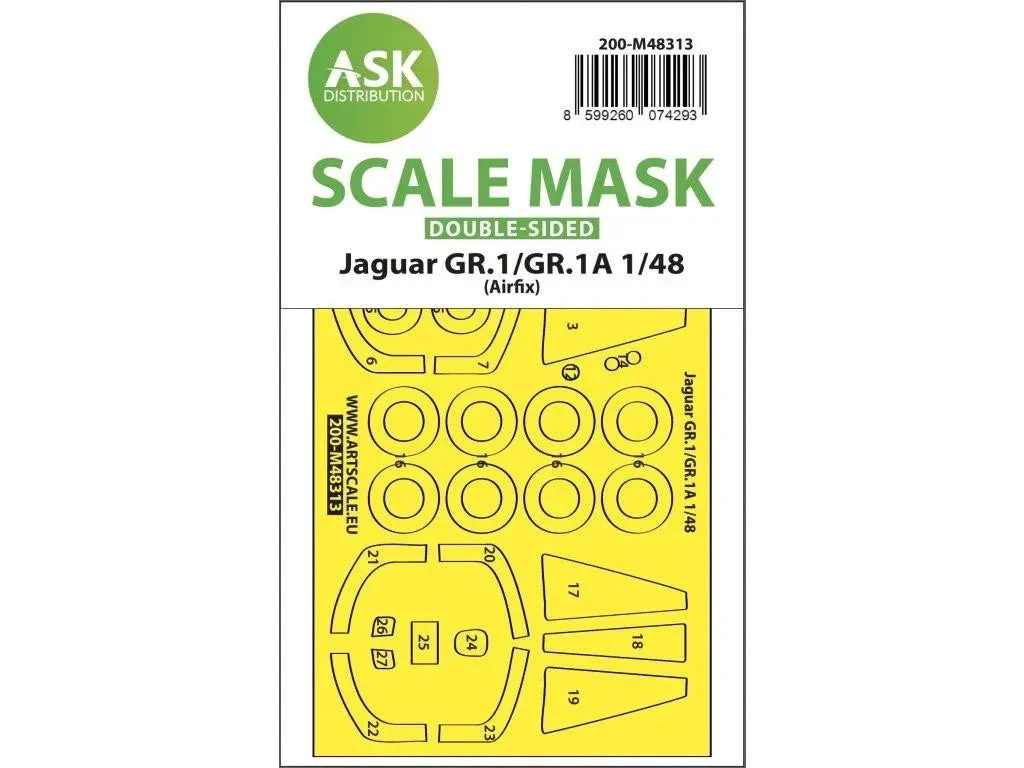 1/48 Art Scale Jaguar GR.1/GR.1A Double-Sided Express Fit Mask for Airfix 48313