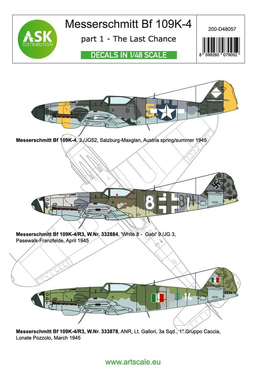 1/48 Art Scale Messerschmitt Bf 109K-4 Part 1 - The Last Chance, Captured Birds 48057