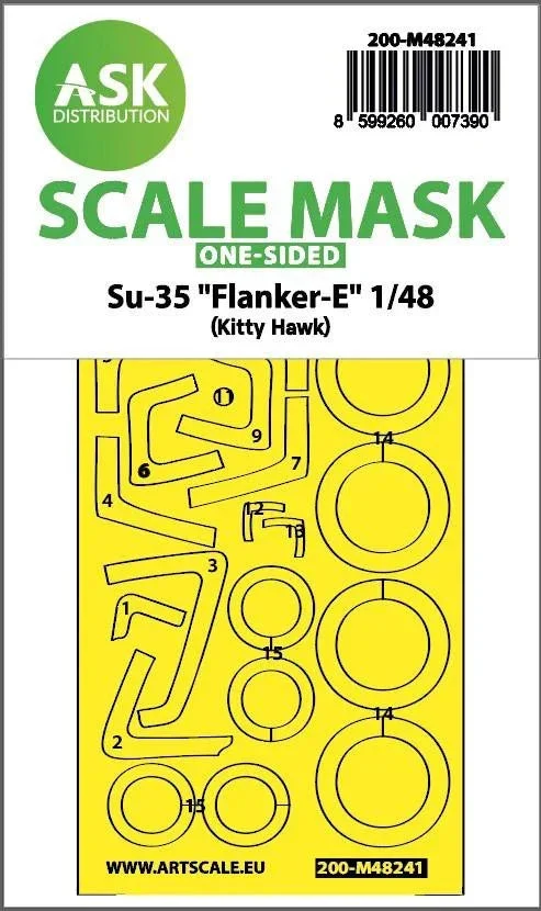 1/48 Art Scale Su-35 Flanker-E One-Sided Express Fit Mask for Kitty Hawk 48241
