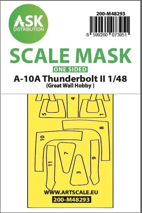 1/48 Art Scale A-10A Thunderbolt II One-Sided Express Fit Mask for GWH 48293