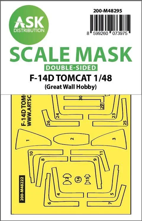 1/48 Art Scale F-14D Tomcat Double-Sided Express Fit Mask for GWH 48295