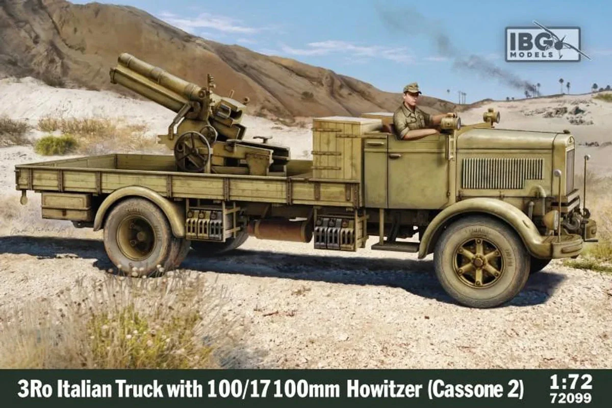 1/72 IBG Model 3Ro Italian Truck with 100mm Howitzer 72099 - IBG Models