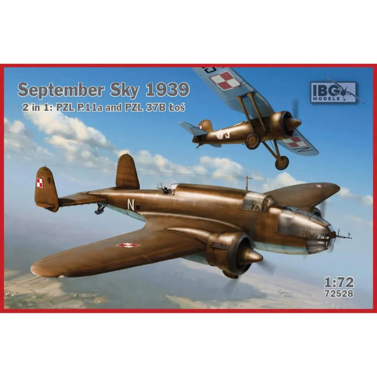 1/72 IBG Model September Sky 1939: 2 in 1 PZL P.11a and PZL 37B Â 72528 - IBG Models