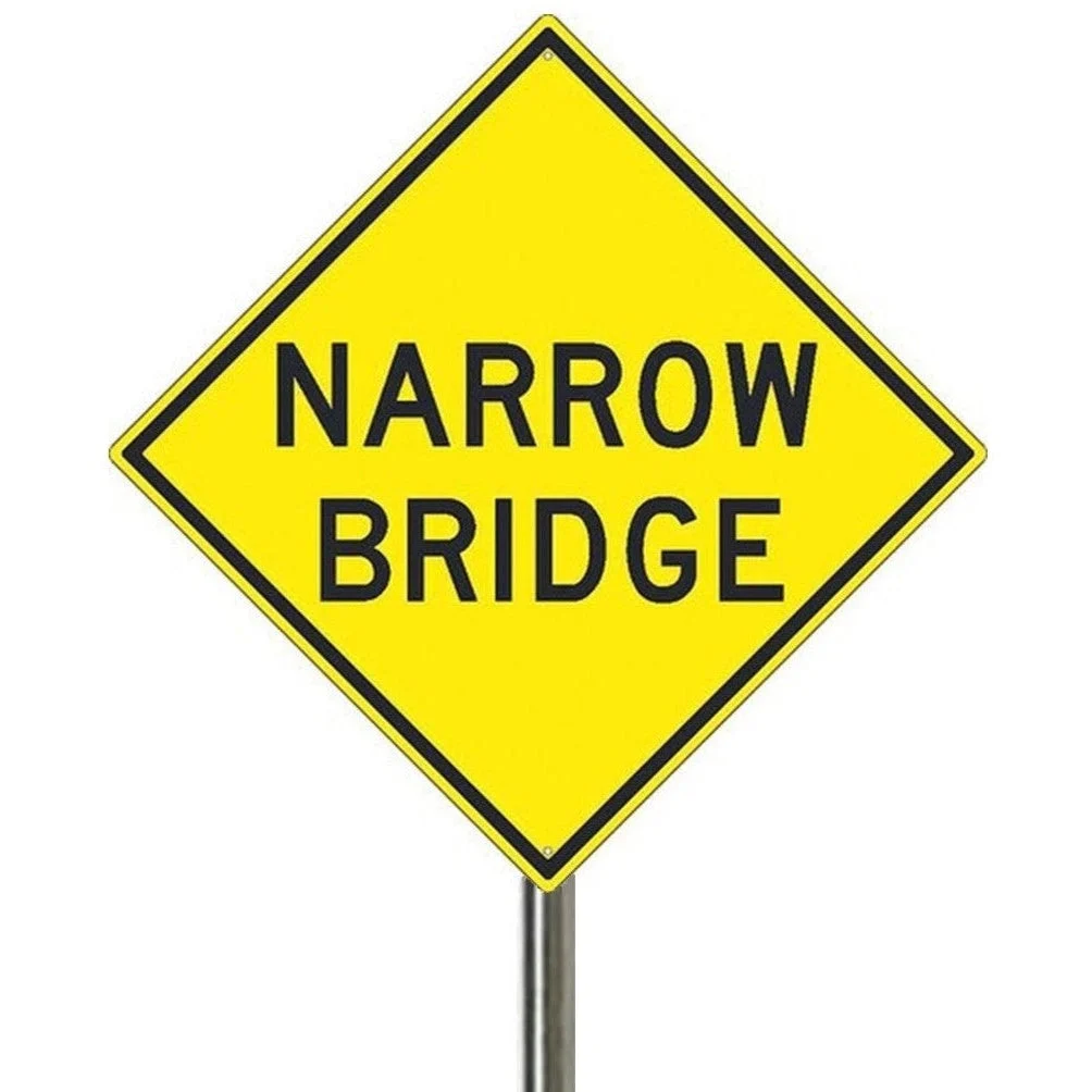 N Scale - Narrow Bridge With Chevron- 2 PACK