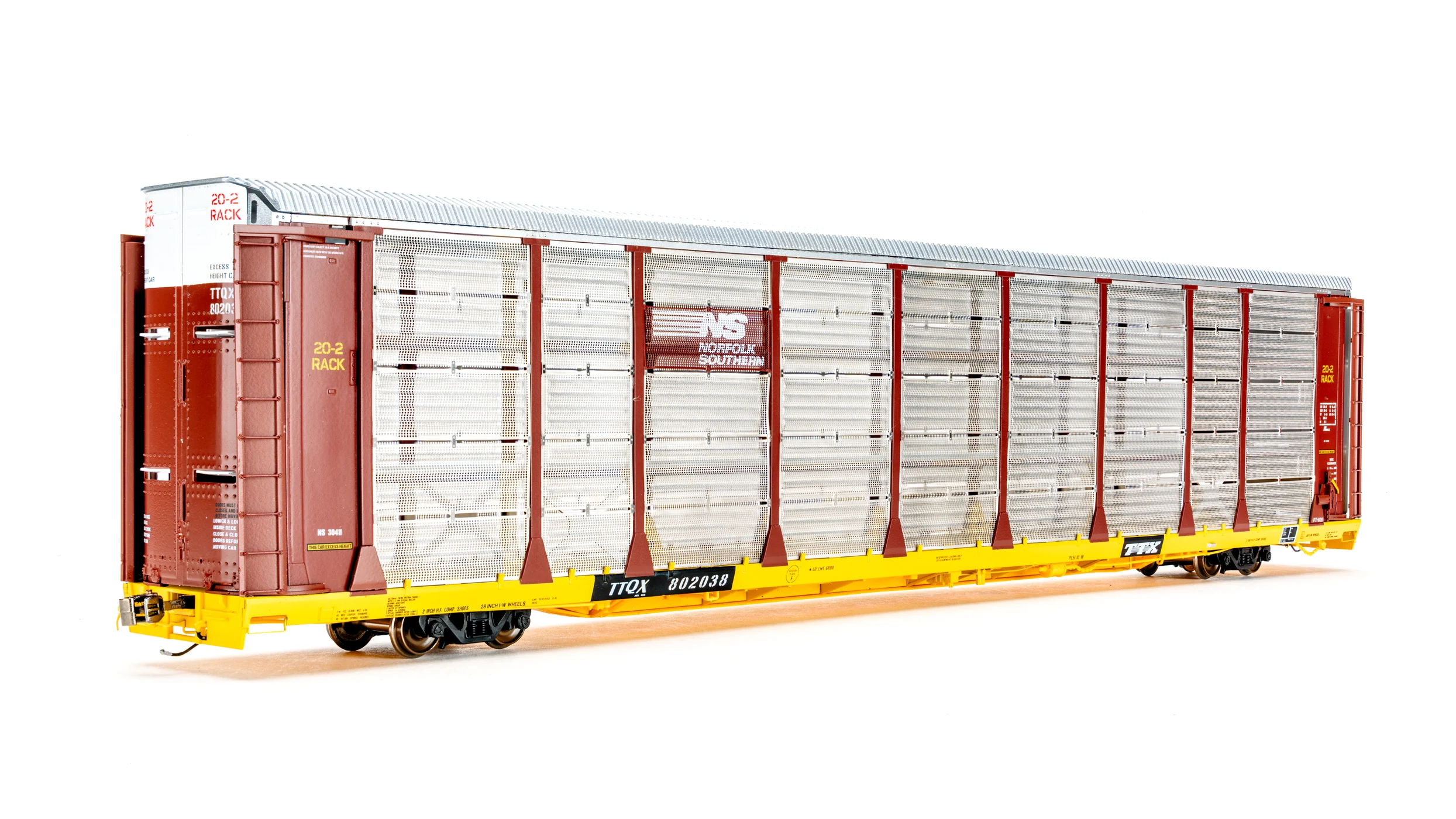 Class One Model Works HO Scale Norfolk Southern TTQX 802816 Thrall 20-2 Autorack Type B