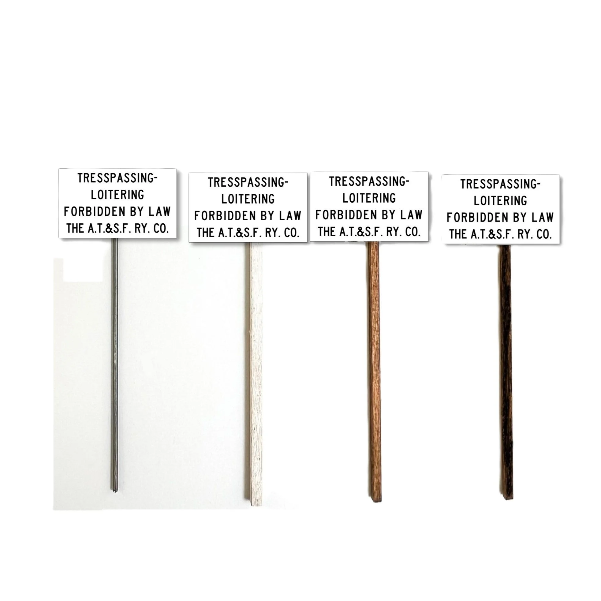 HO Scale - ATSF- Trespass Warning Sign - 2 Pack