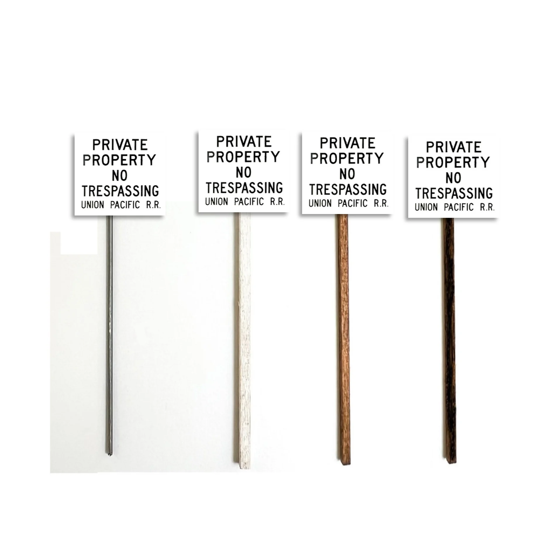 O Scale - Union Pacific Private Property No Trespassing - 2 Pack