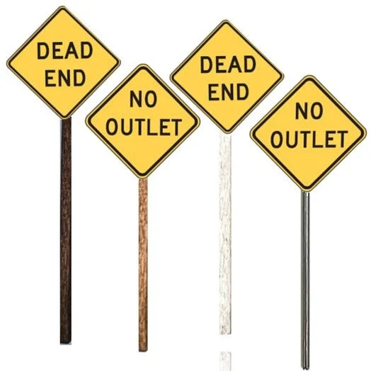 HO Scale - No Outlet OR Dead End Signs - 2 Pack