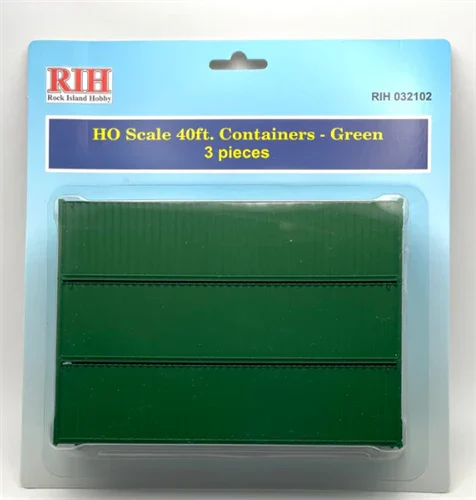 Rock Island Hobby N 033102 40' Container, Green (3-Pack)