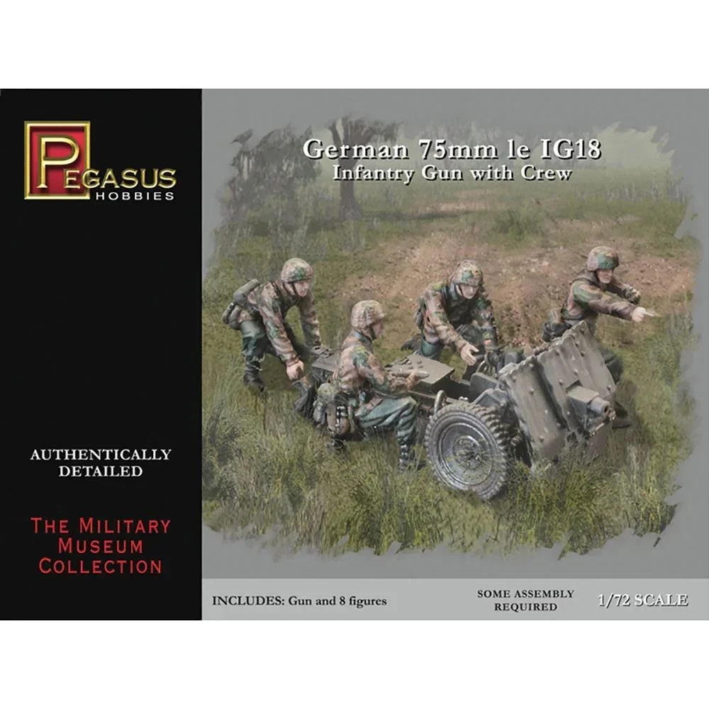 1/72 Pegasus German Infantry 75mm le IG18 Gun with Crew 7510