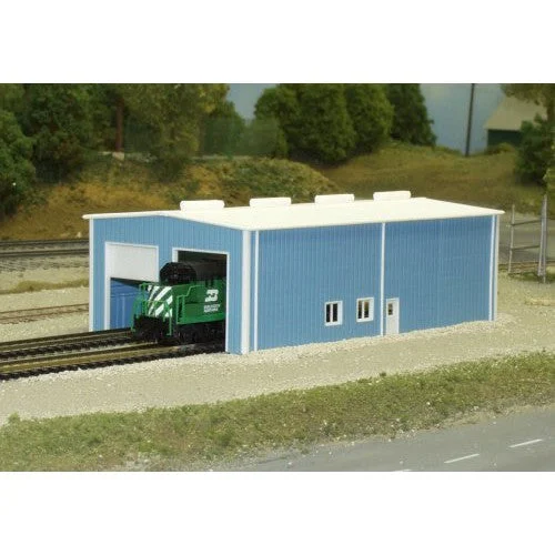 Pikestuff 2-Stall Enginehouse N Scale 40 x 80' 12.2 x 24.4m (blue)