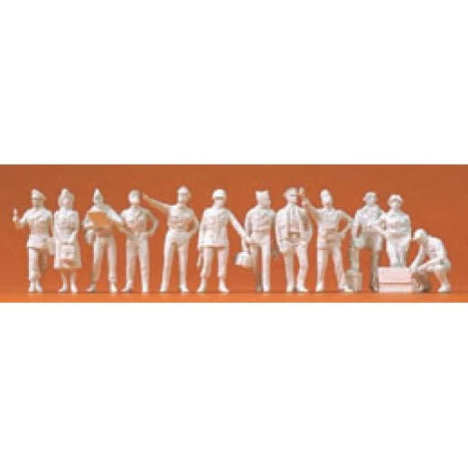 Preiser HO Unpainted USAAF Pilots & Ground Crew 1942-45 (12) (Kit)