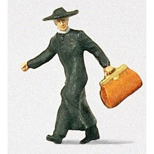 Preiser HO Priest w/Bags in a Hurry