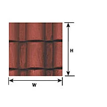 Plastruct Dollhouse Scale Red Clay Spanish Tile 24" x 14" (1 per pack)