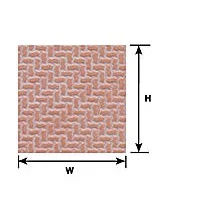 Plastruct O gauge Red Clay Interlocking Paving Sheet 12" x 7" (2 per pack)