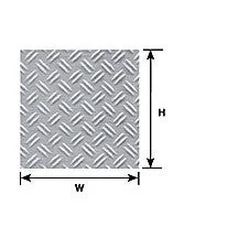 Plastruct N gauge Double Diamond Plate Sheet 12" x 7" (2 per pack)