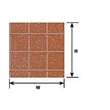 Plastruct 1/2" Clay Red Square Tile Sheet 12 x 7" (2 per pack)