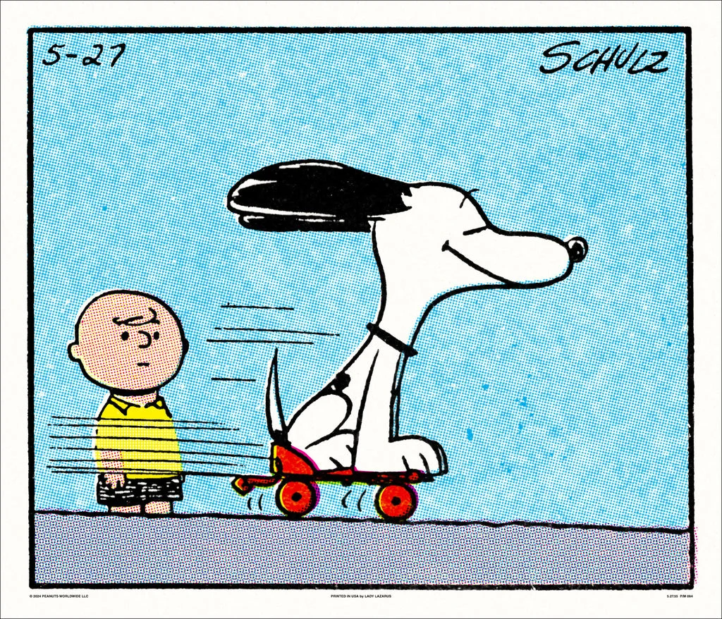 Peanuts Snoopy On Skate Poster - Charles Schulz