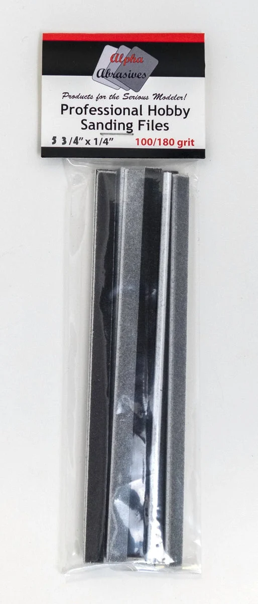 Alpha Abrasives 1/4" x 5 3/4" Coarse Professional Hobby Sanding Files - #0308