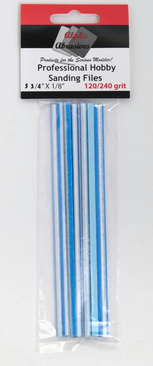 Alpha Abrasives 5 3/4" x 1/8" Medium Professional Hobby Sanding Files - #0306