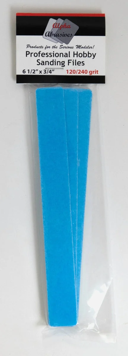 Alpha Abrasives 3/4" x 6 1/2" Medium Professional Hobby Sanding Files - #0312